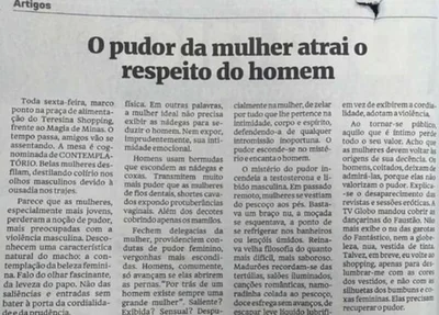Texto polêmico publicado em um jornal local 