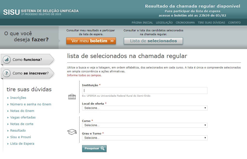 Site do Sisu