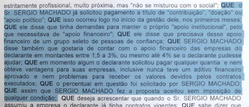 Reprodução de depoimento de Wilson Quintella