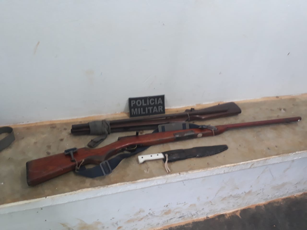 Armas apreendidas pela Polícia Militar em Ladre Sales