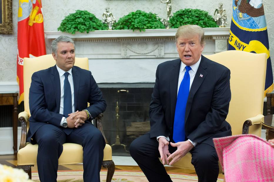 Trump e presidente da Colômbia, Iván Duque