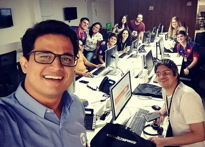 Kaio Cezar e equipe da redação