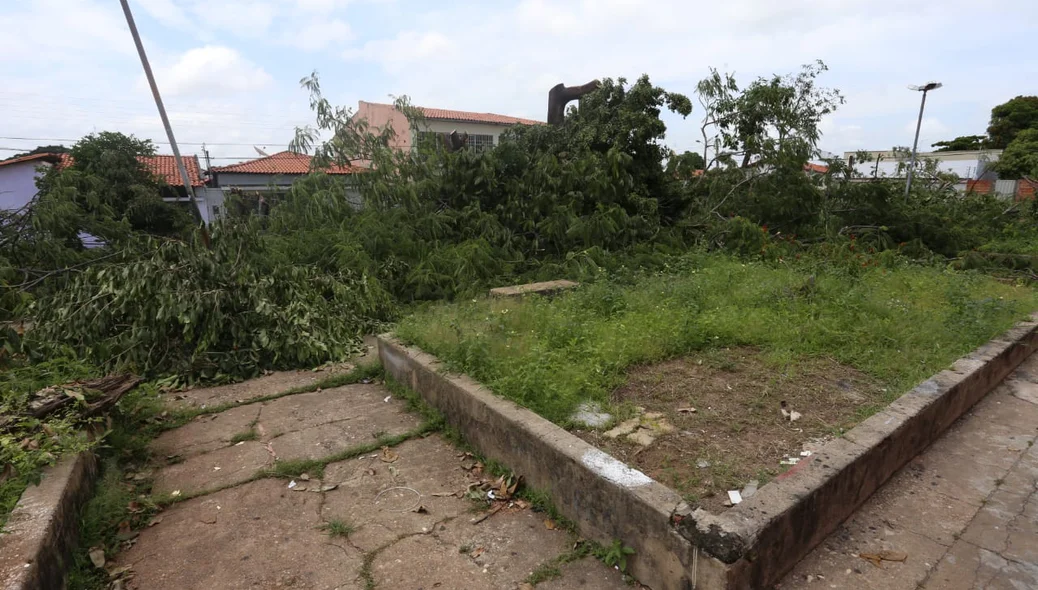 Moradores reclamam ainda que a praça estava abandonada