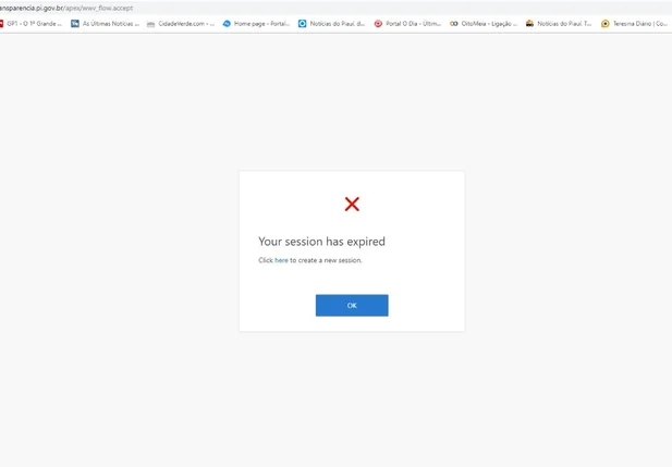 Portal da Transparência aparece com mensagem de erro