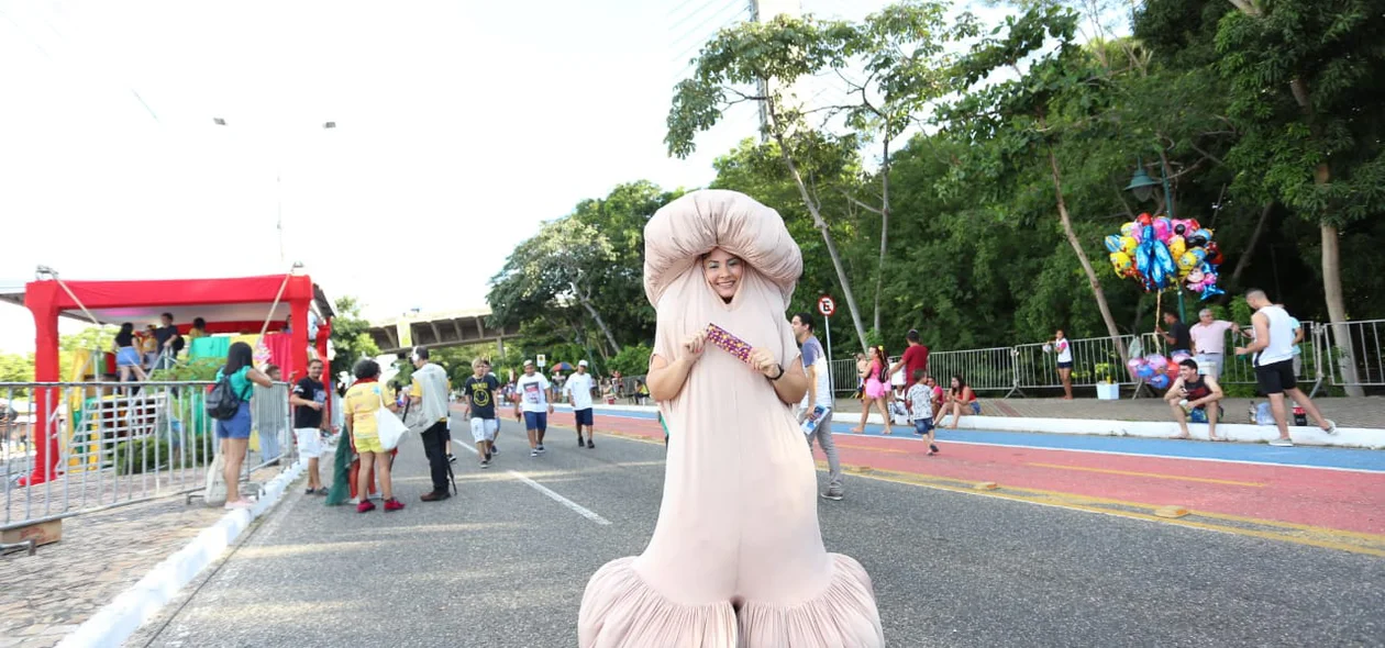 Mulher fantasiada do órgão sexual masculino 