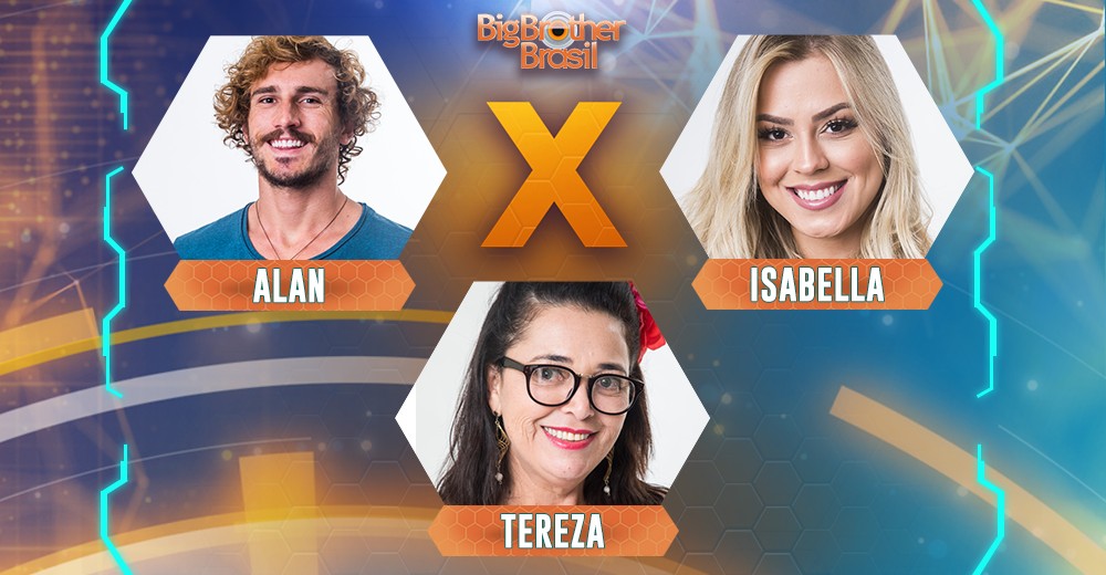 Isabella, Alan e Tereza estão na berlinda do Big Brother Brasil