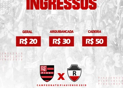 Ingressos para partida entre River e Flamengo do Piauí estão à venda