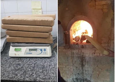 Parte da droga incinerada