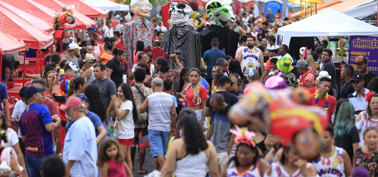 Foliões durante a passagem do bloco Vaca Atolada