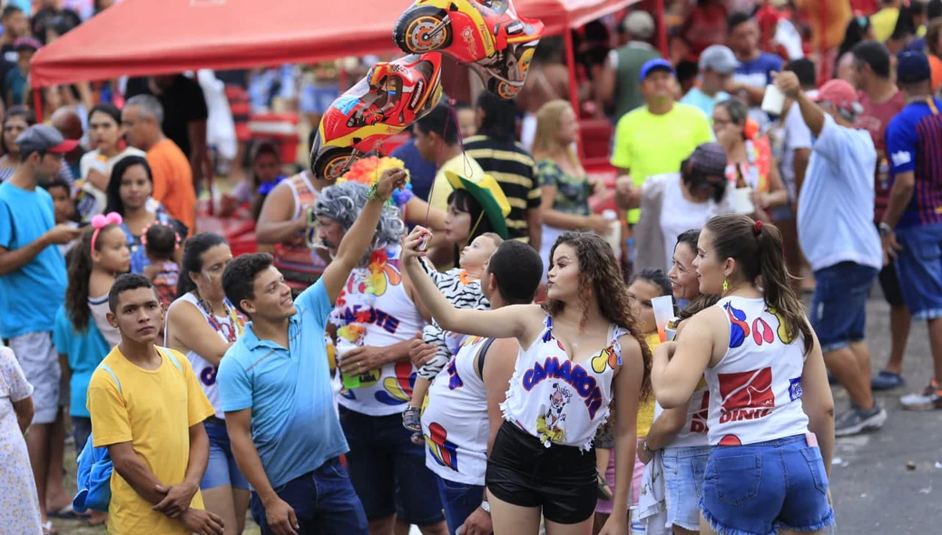 Foliões durante o bloco Vaca Atolada