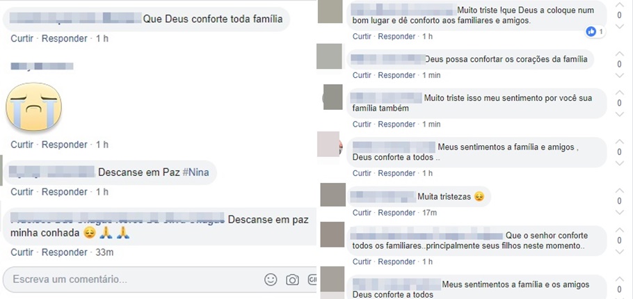 Familiares também lamentaram a morte da empresária