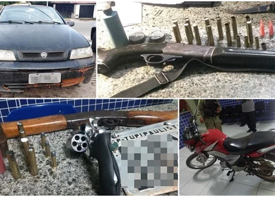 Objetos apreendidos pela Polícia Militar 