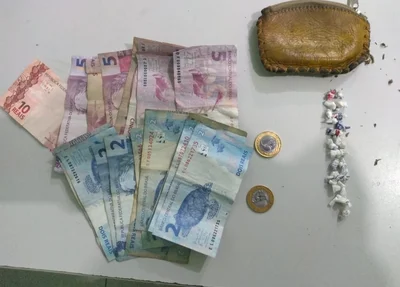 Dinheiro e drogas apreendidos