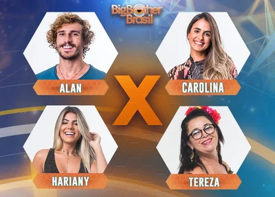 Alan, Carolina, Tereza e Hariany estão no Paredão do BBB 19