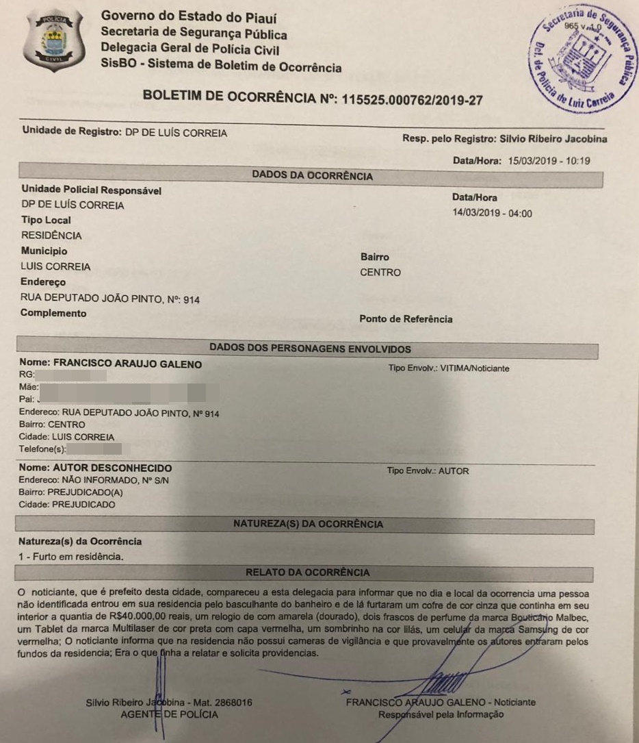 Boletim de Ocorrência