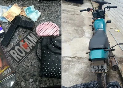 Material e moto apreendidos
