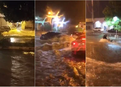 Ruas alagadas em Teresina