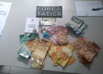 Material apreendido com o suspeito 
