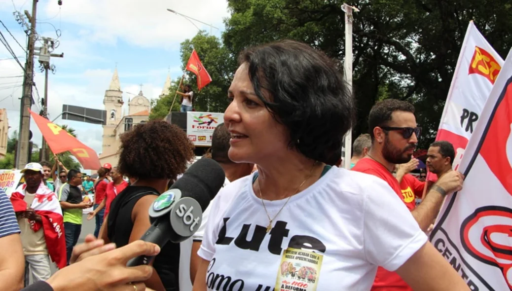 Patrícia Andrade, executiva da CSP com Lutas