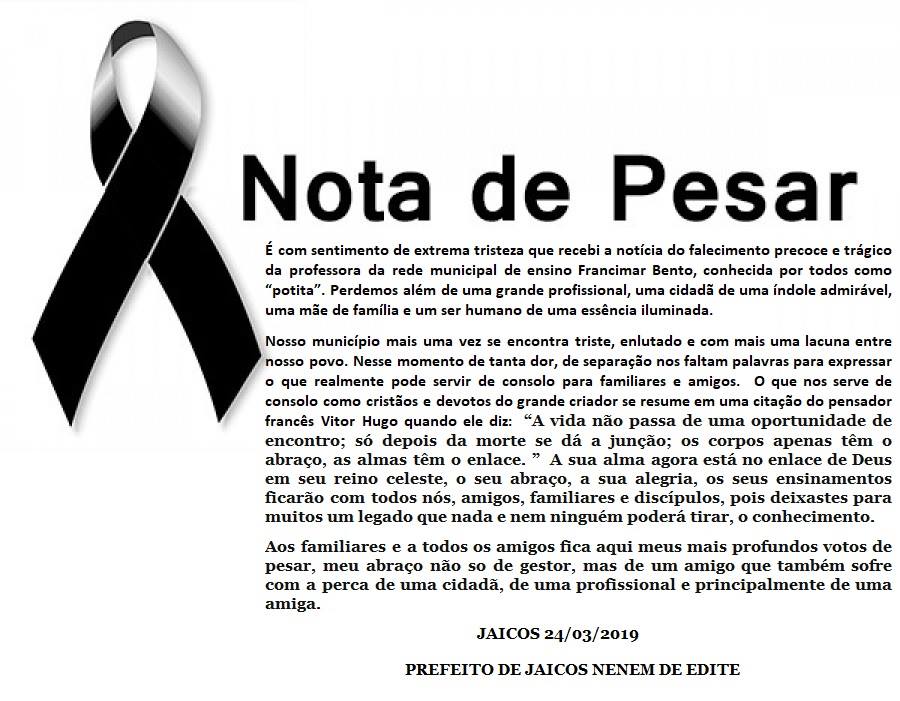 Nota de pesar