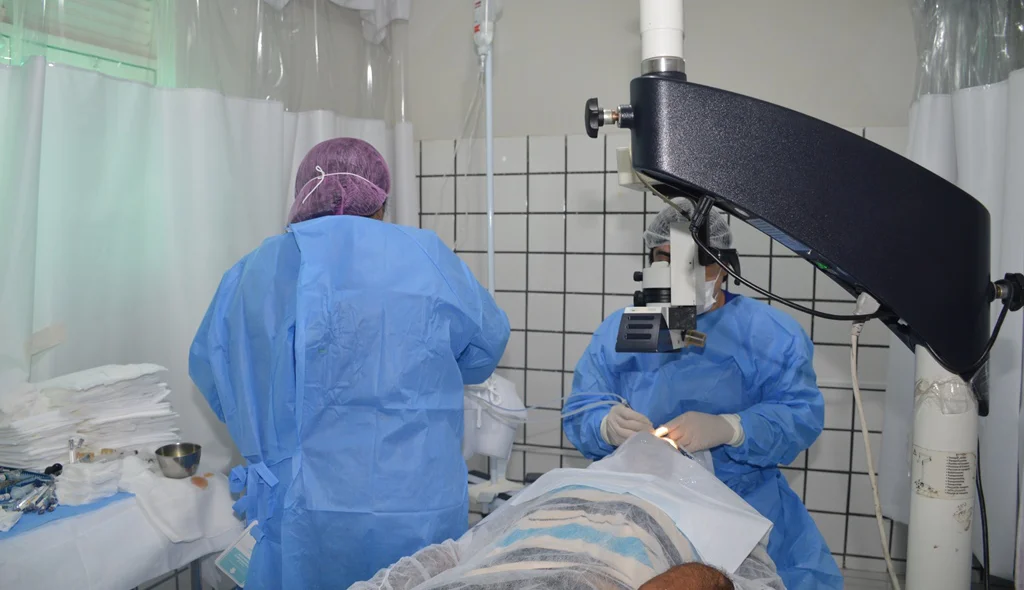 Paciente sendo operado