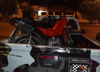 Motocicleta recuperada pela Polícia Militar