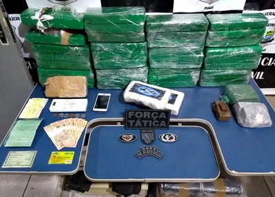 Drogas encontradas na mala