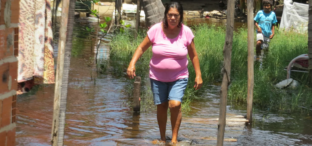 Moradores ilhados em Luis Correia