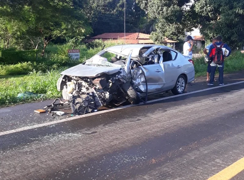 Carro após acidente