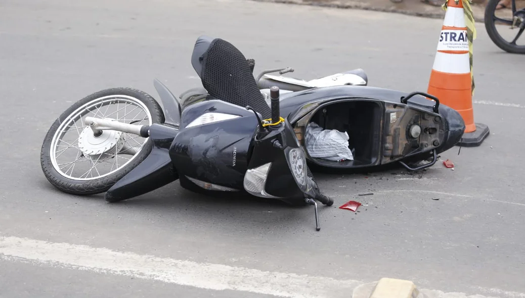 Motocicleta que era conduzida por Rita de Cássia