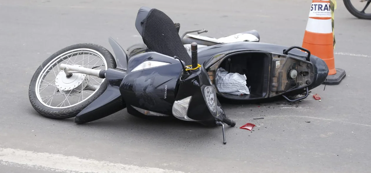 Motocicleta que era conduzida por Rita de Cássia