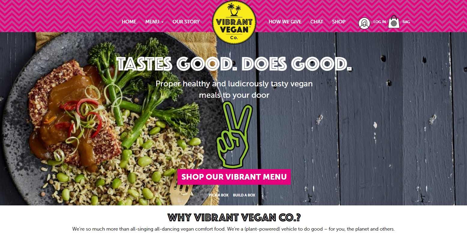 Site da Vibrant Vegan Co. 