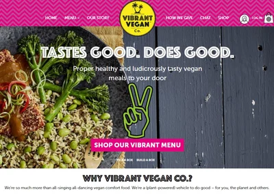 Site da Vibrant Vegan Co. 