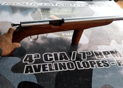Arma apreendida pela PM