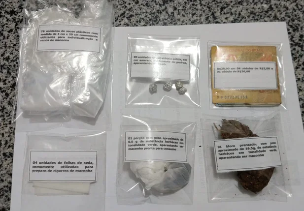 Material apreendido na casa