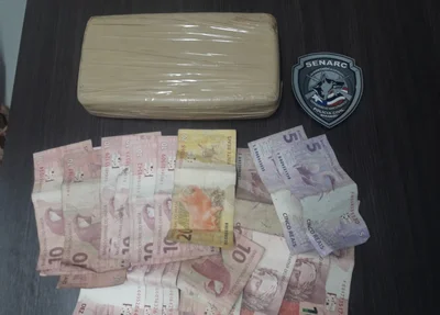 Material encontrado com a acusada