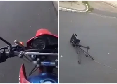 O acusado filmou a ação com uma câmera instalada em cima do capacete