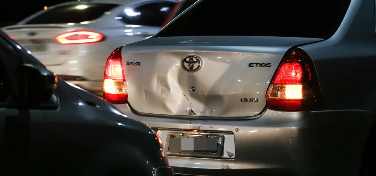 Veículo Etios envolvido no acidente