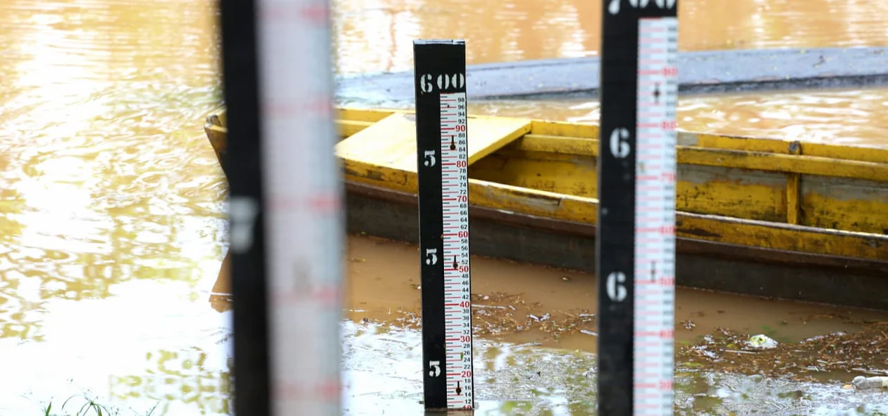 Nível da água no Encontro dos Rios em Teresina