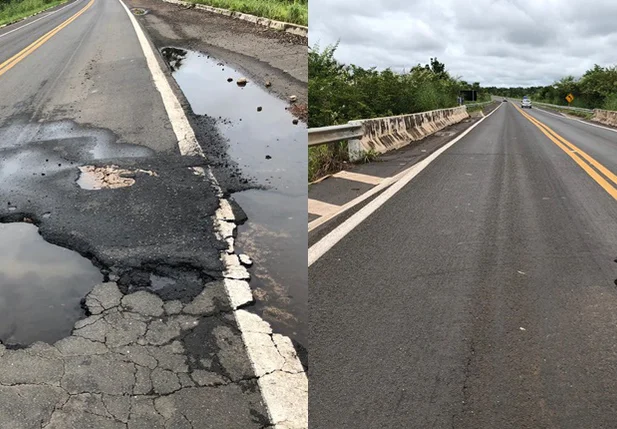 Buracos verificados na BR 343