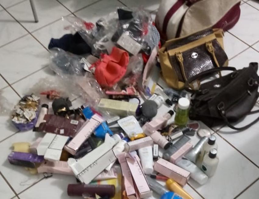 Produtos recuperados pela Polícia Militar
