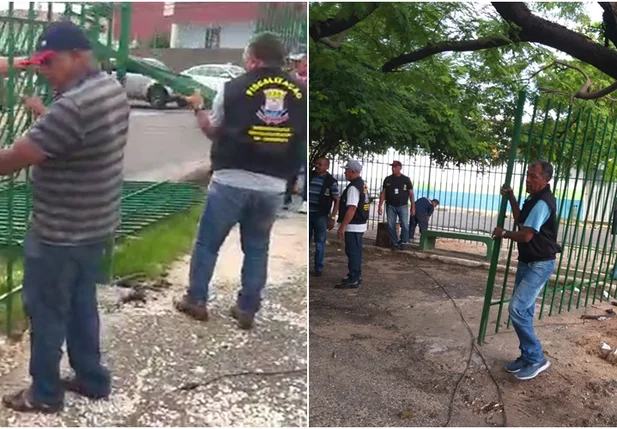 Remoção das grades da praça do Verdão