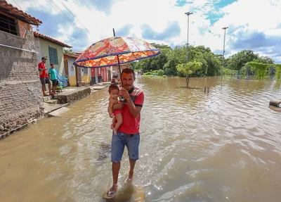 Rua alagada pelo Rio Poti