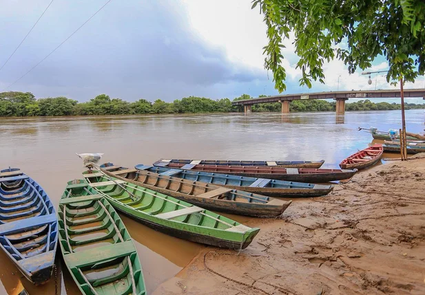 Canoas nas margens do Rio Poti