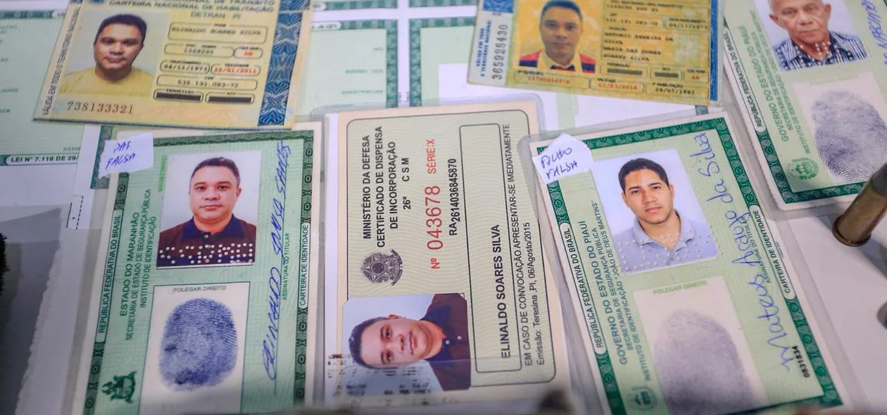 Documentos falsos dos presos 