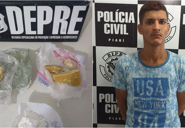 Material apreendido pela DEPRE com Vitor