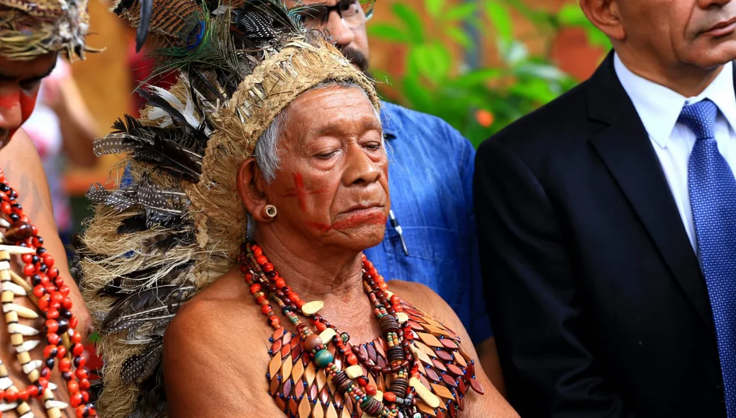 Pajé participa de solenidade no Museu do Piauí