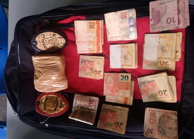 Dinheiro e entorpecentes apreendidos