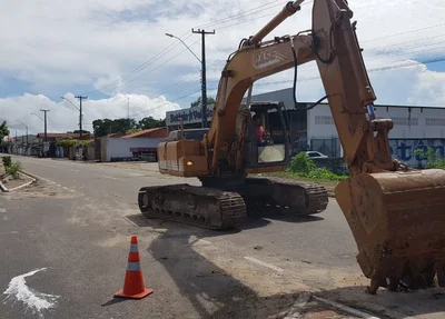 Obra na BR 343 em Parnaíba