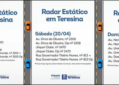 Radares de monitoramento eletrônico durante feriado em Teresina